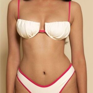 Montce Cream and Pink Bikini Set